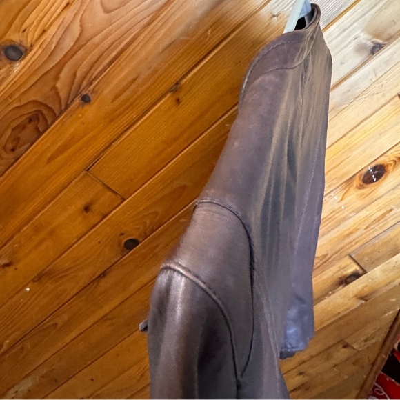 Andrew Marc Brown Leather Motorcycle Jacket Size Medium - Picture 8 of 8